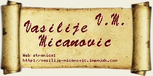 Vasilije Mićanović vizit kartica